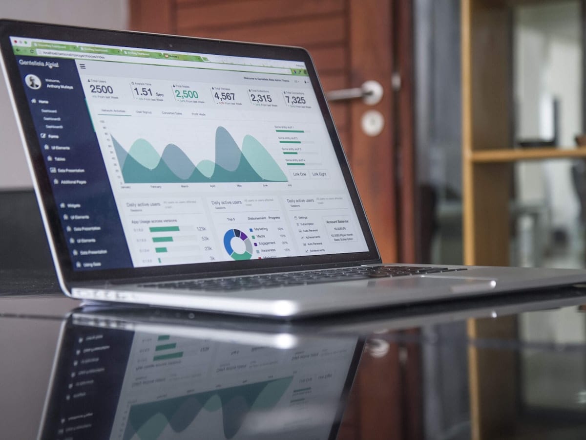 Marketing analytics report open on a laptop